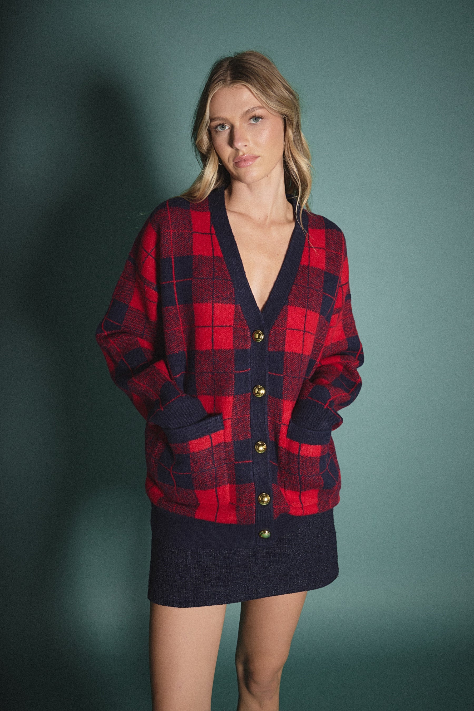 ENGLISH FACTORY - Check Cardigan - SWEATERS & KNITS available at Objectrare