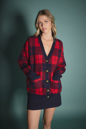 ENGLISH FACTORY - Check Cardigan - SWEATERS & KNITS available at Objectrare