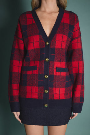 ENGLISH FACTORY - Check Cardigan - SWEATERS & KNITS available at Objectrare