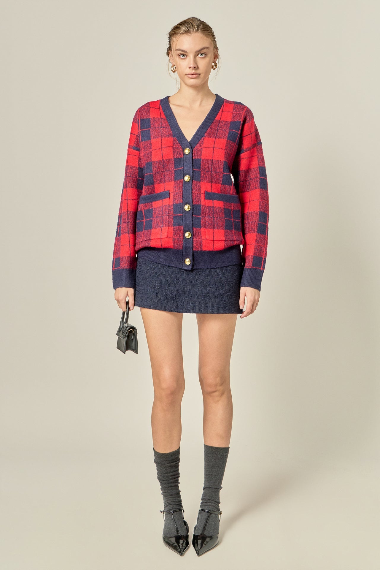 ENGLISH FACTORY - Check Cardigan - SWEATERS & KNITS available at Objectrare