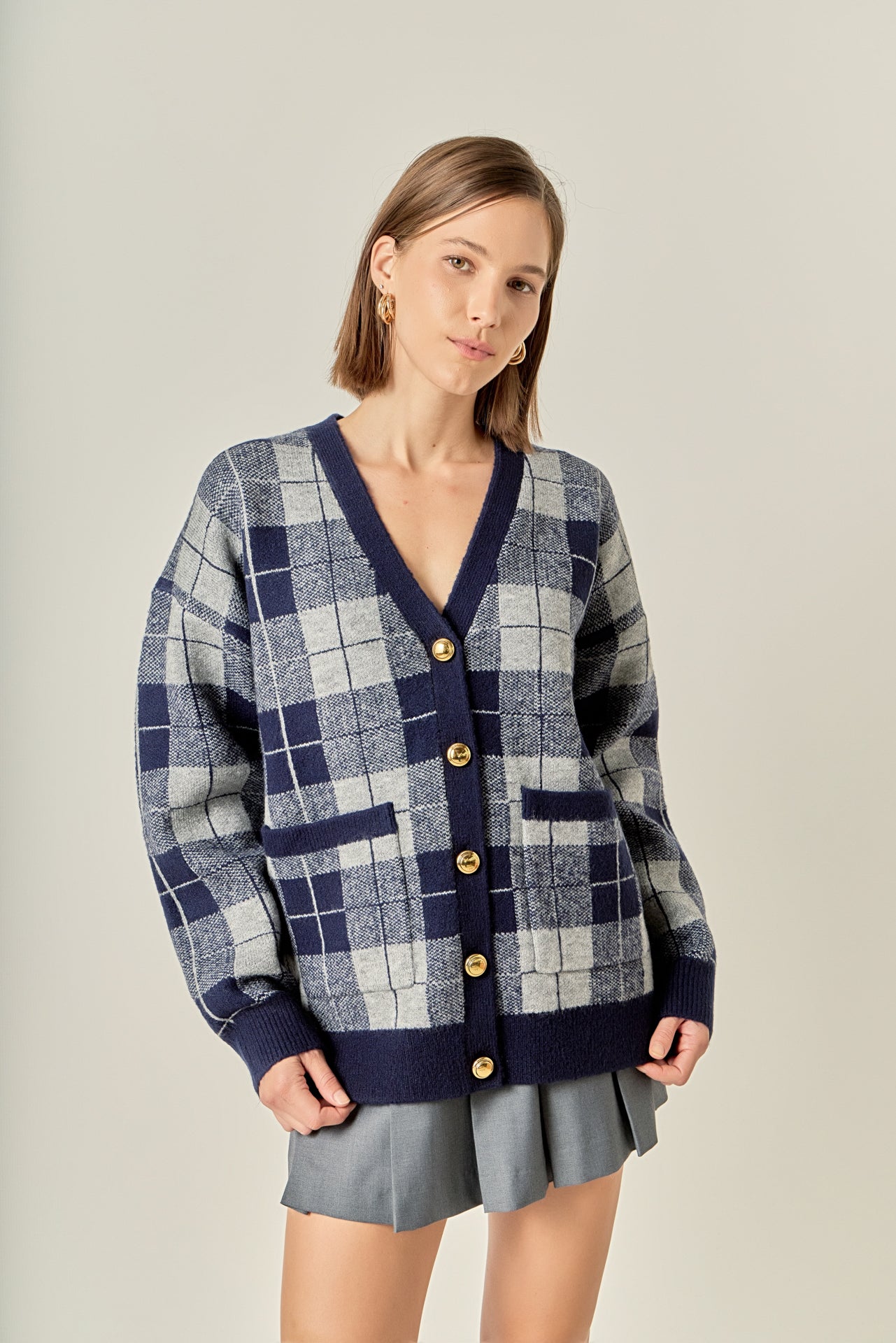 ENGLISH FACTORY - Check Cardigan - SWEATERS & KNITS available at Objectrare