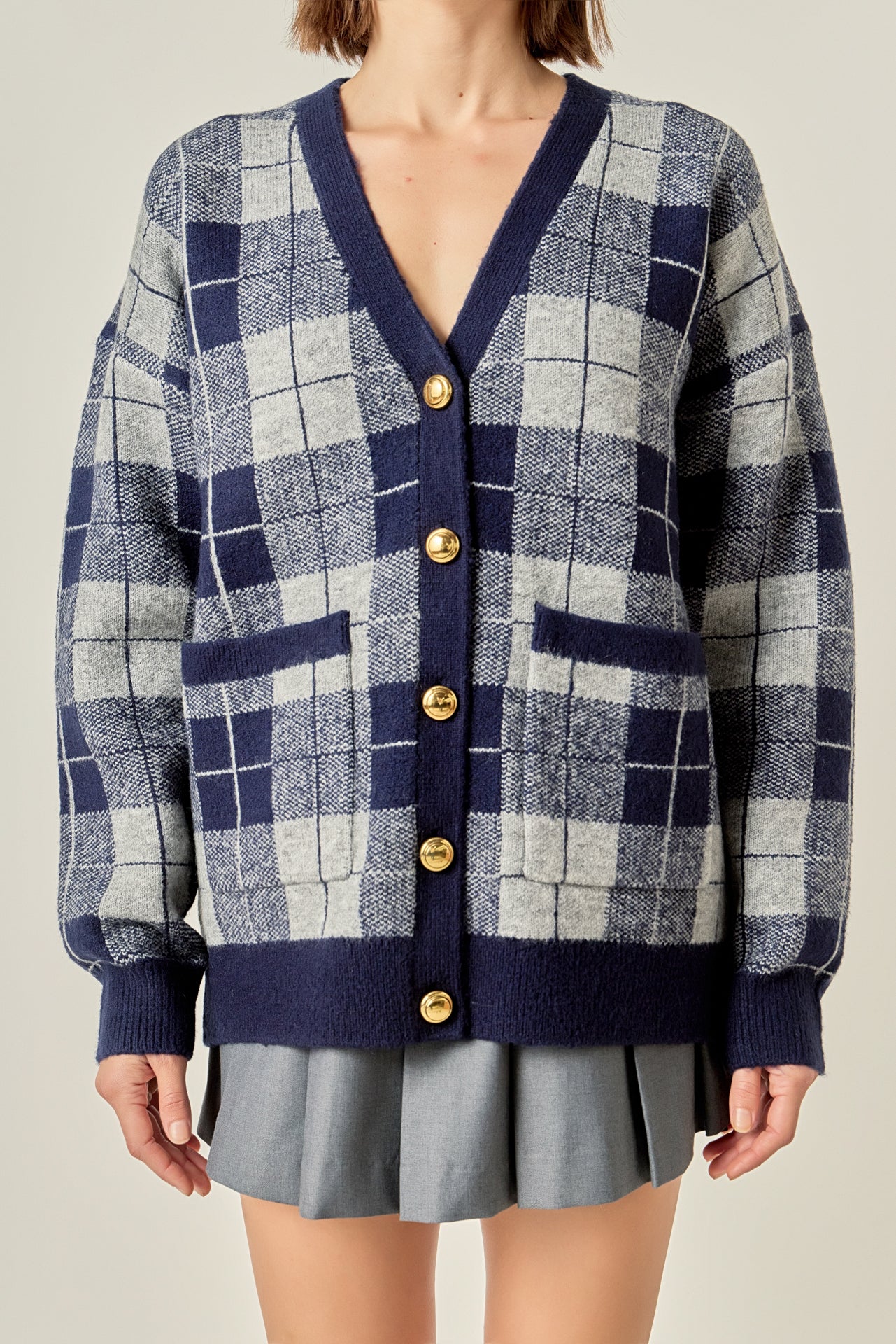 ENGLISH FACTORY - Check Cardigan - SWEATERS & KNITS available at Objectrare
