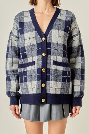 ENGLISH FACTORY - Check Cardigan - SWEATERS & KNITS available at Objectrare