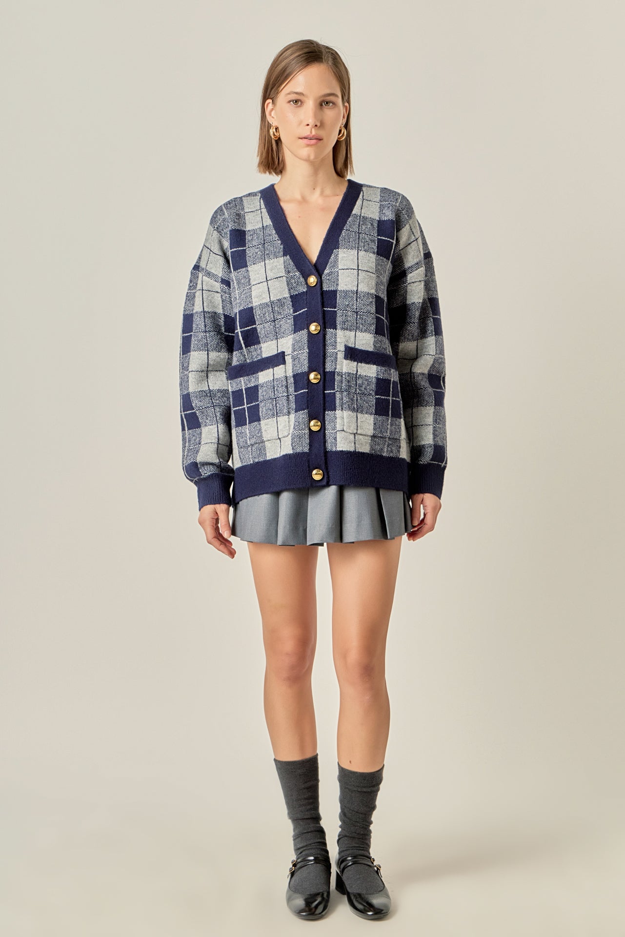 ENGLISH FACTORY - Check Cardigan - SWEATERS & KNITS available at Objectrare