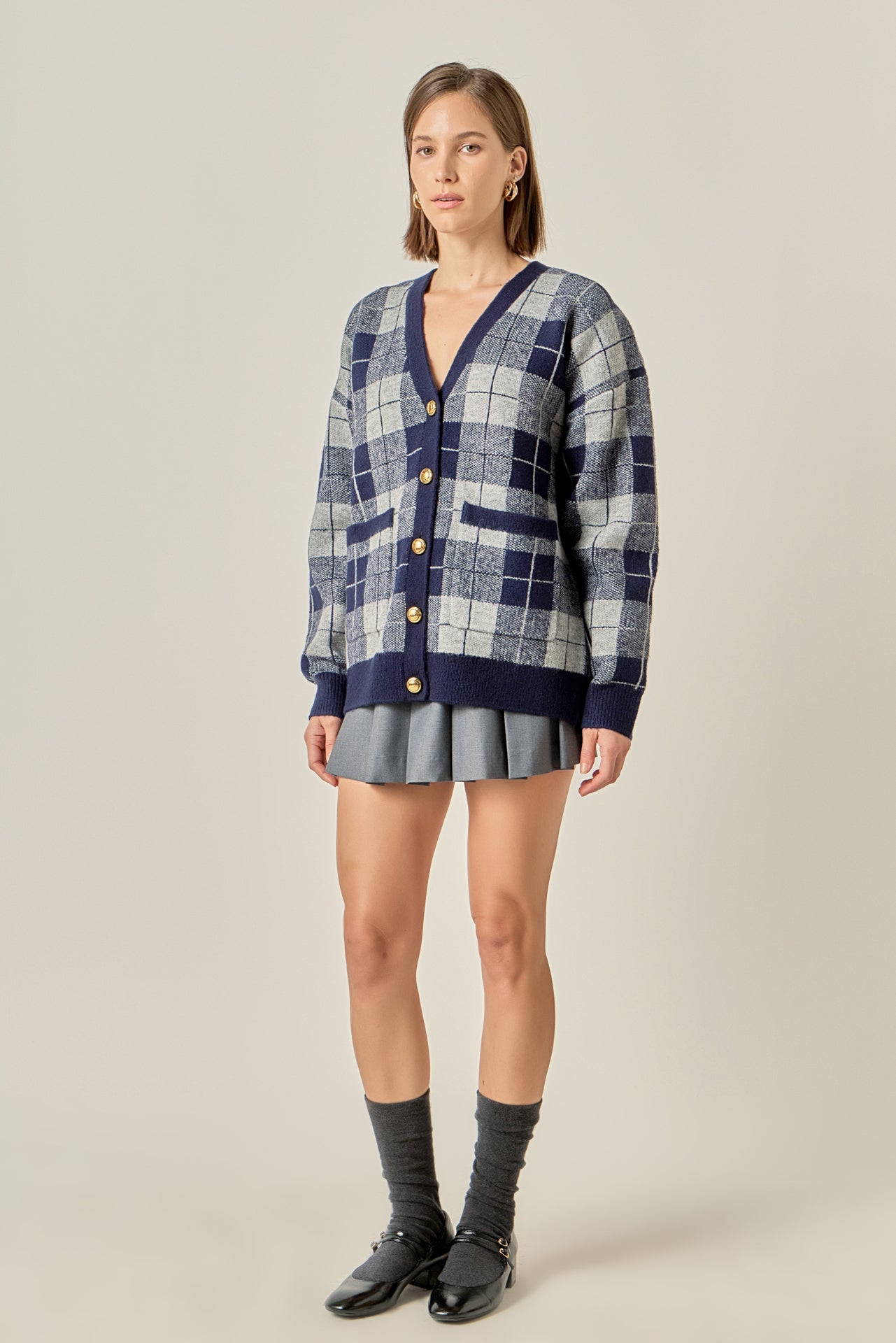 ENGLISH FACTORY - Check Cardigan - SWEATERS & KNITS available at Objectrare