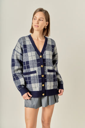 ENGLISH FACTORY - Check Cardigan - SWEATERS & KNITS available at Objectrare