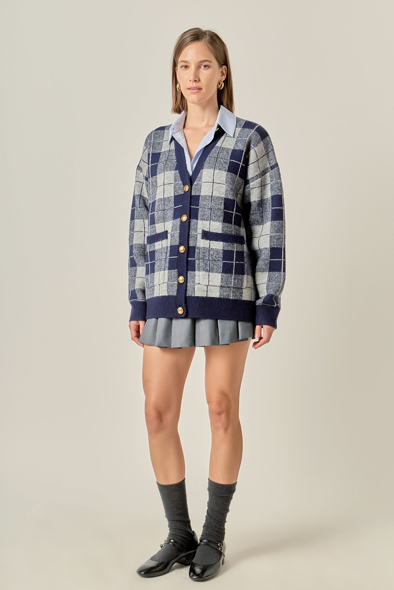 ENGLISH FACTORY - Check Cardigan - SWEATERS & KNITS available at Objectrare