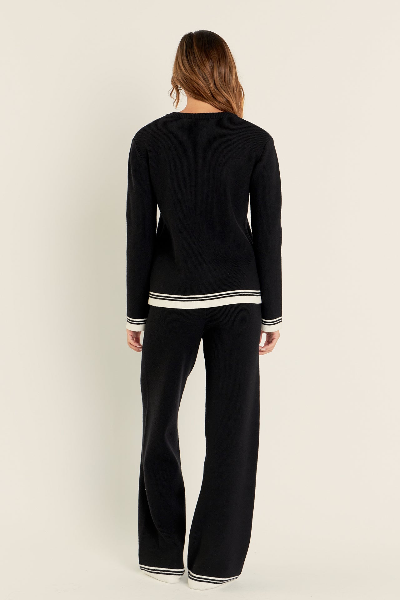 Contrast Stripe Detail Knit Top