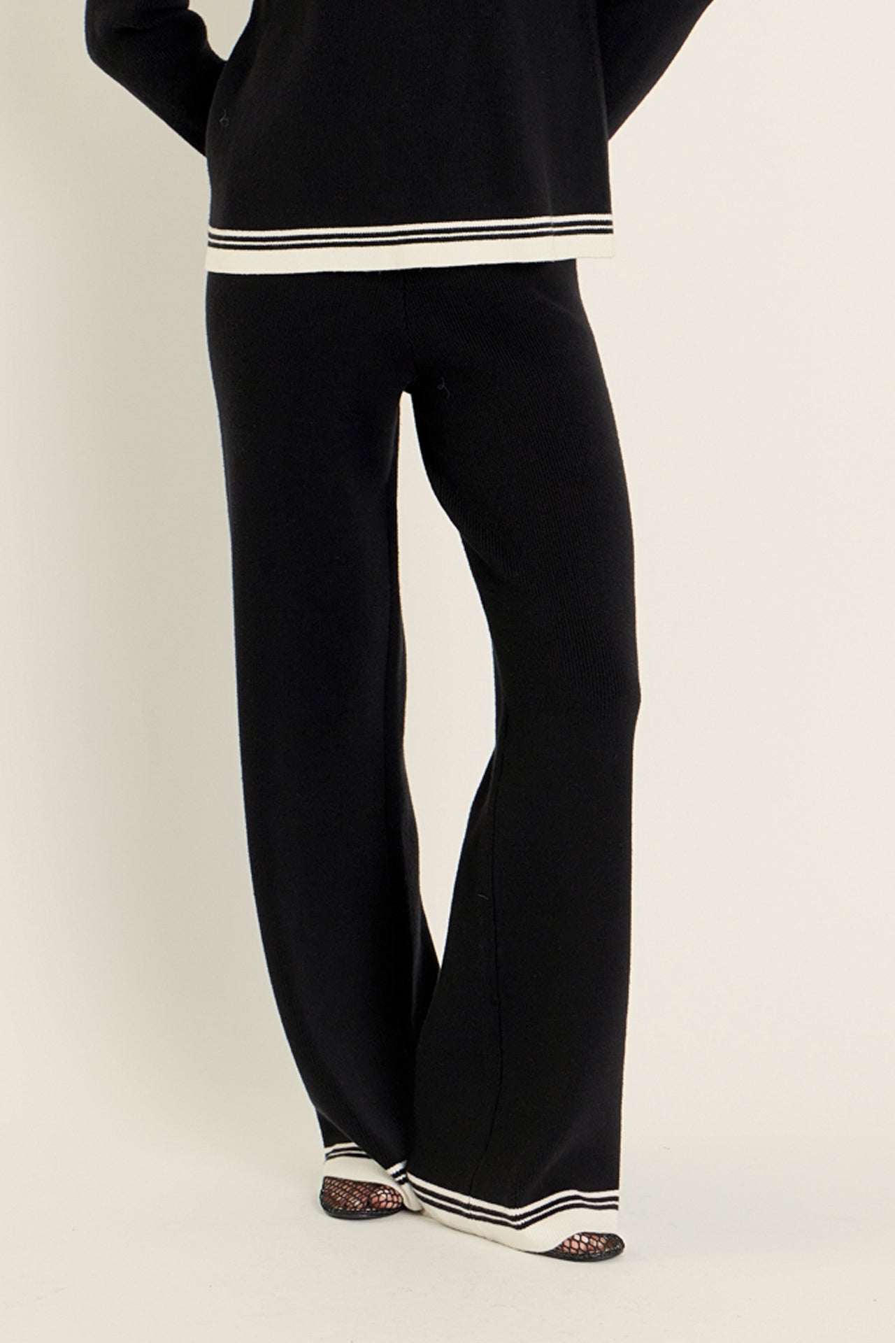 ENGLISH FACTORY - Contrast Stripe Detail Knit pants - PANTS available at Objectrare