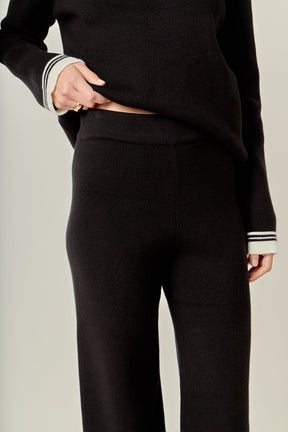 ENGLISH FACTORY - Contrast Stripe Detail Knit Pants - PANTS available at Objectrare