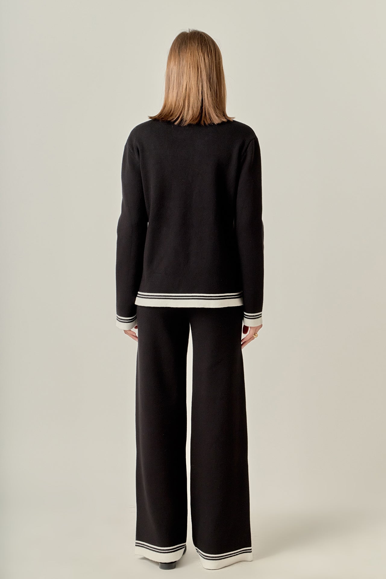 ENGLISH FACTORY - Contrast Stripe Detail Knit Pants - PANTS available at Objectrare