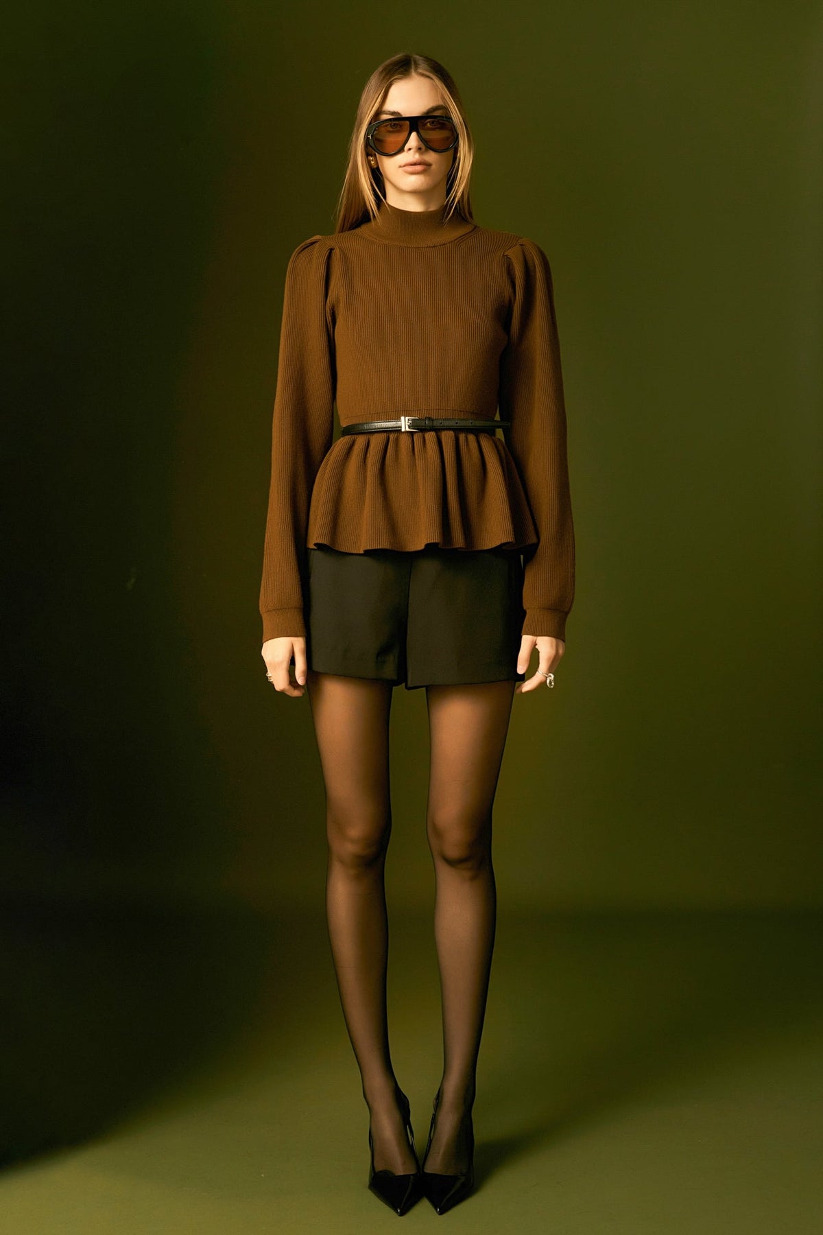 ENGLISH FACTORY - English Factory - Peplum Waist Knit Top - TOPS available at Objectrare