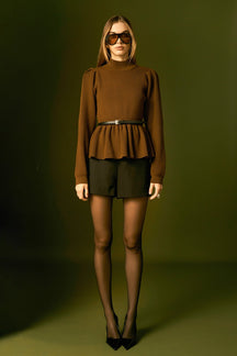 ENGLISH FACTORY - English Factory - Peplum Waist Knit Top - TOPS available at Objectrare