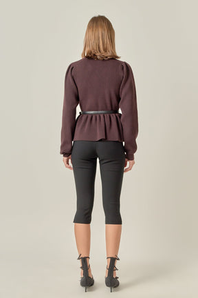 ENGLISH FACTORY - Peplum Waist Knit Top - TOPS available at Objectrare