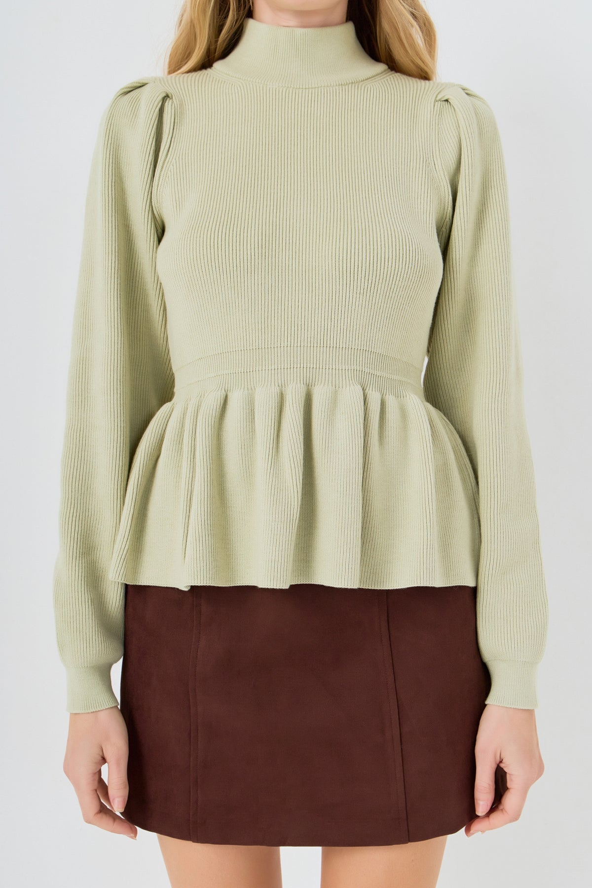 Peplum Waist Knit Top