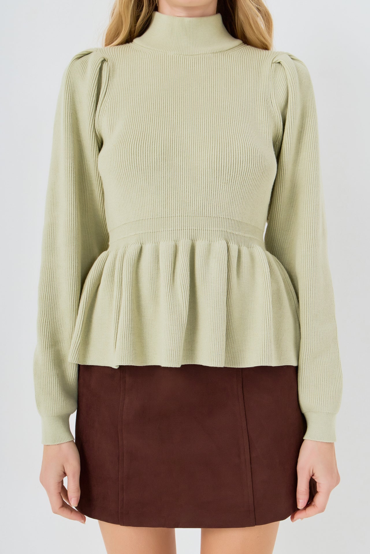 ENGLISH FACTORY - Peplum Waist Knit Top - TOPS available at Objectrare