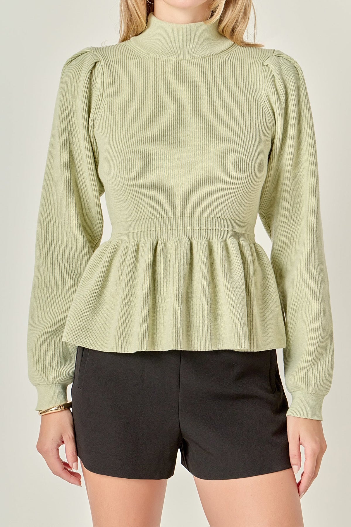 Peplum Waist Knit Top