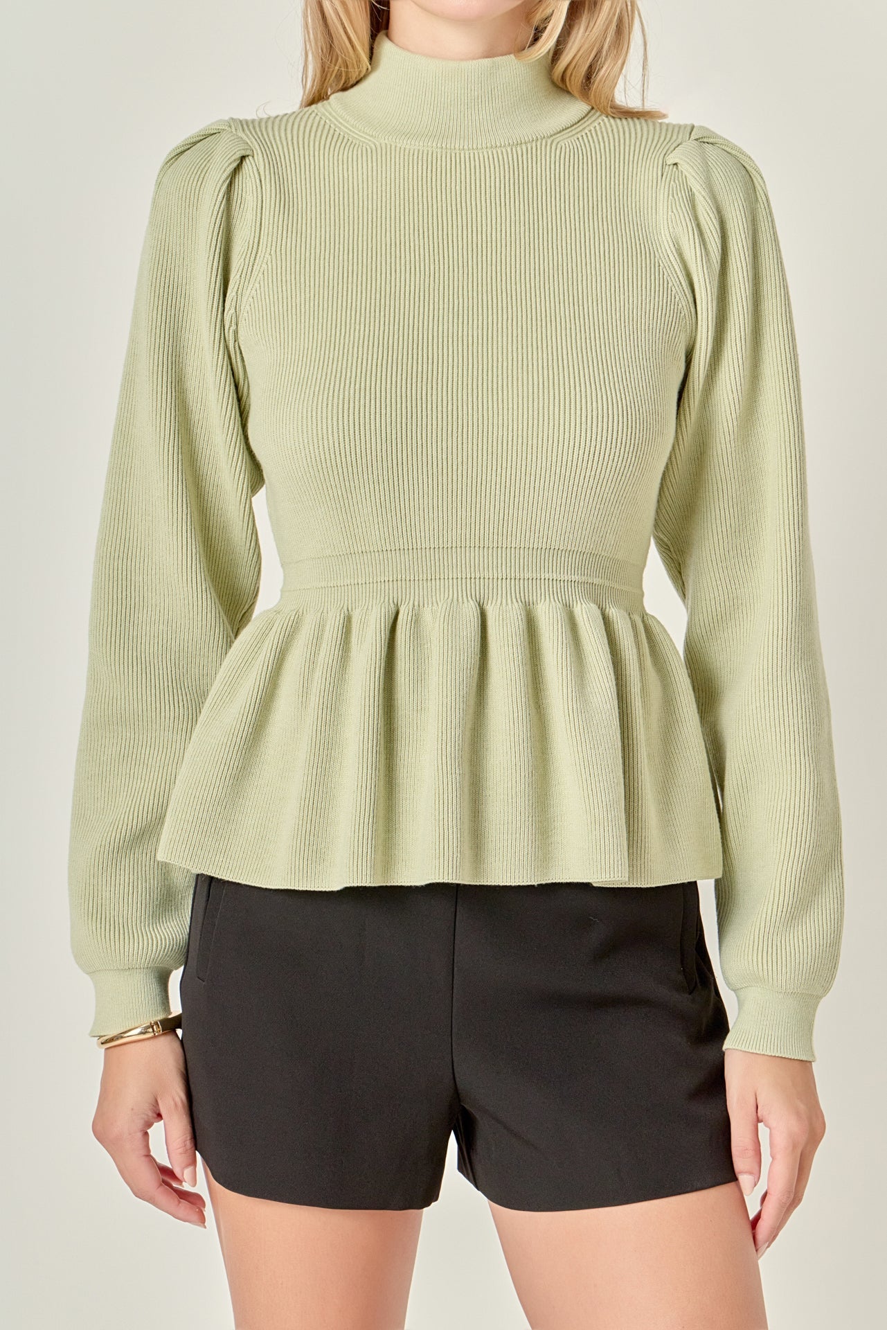 Peplum Waist Knit Top
