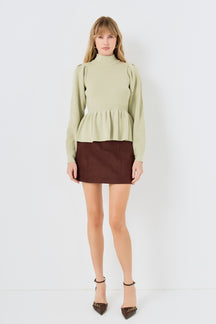 ENGLISH FACTORY - Peplum Waist Knit Top - TOPS available at Objectrare