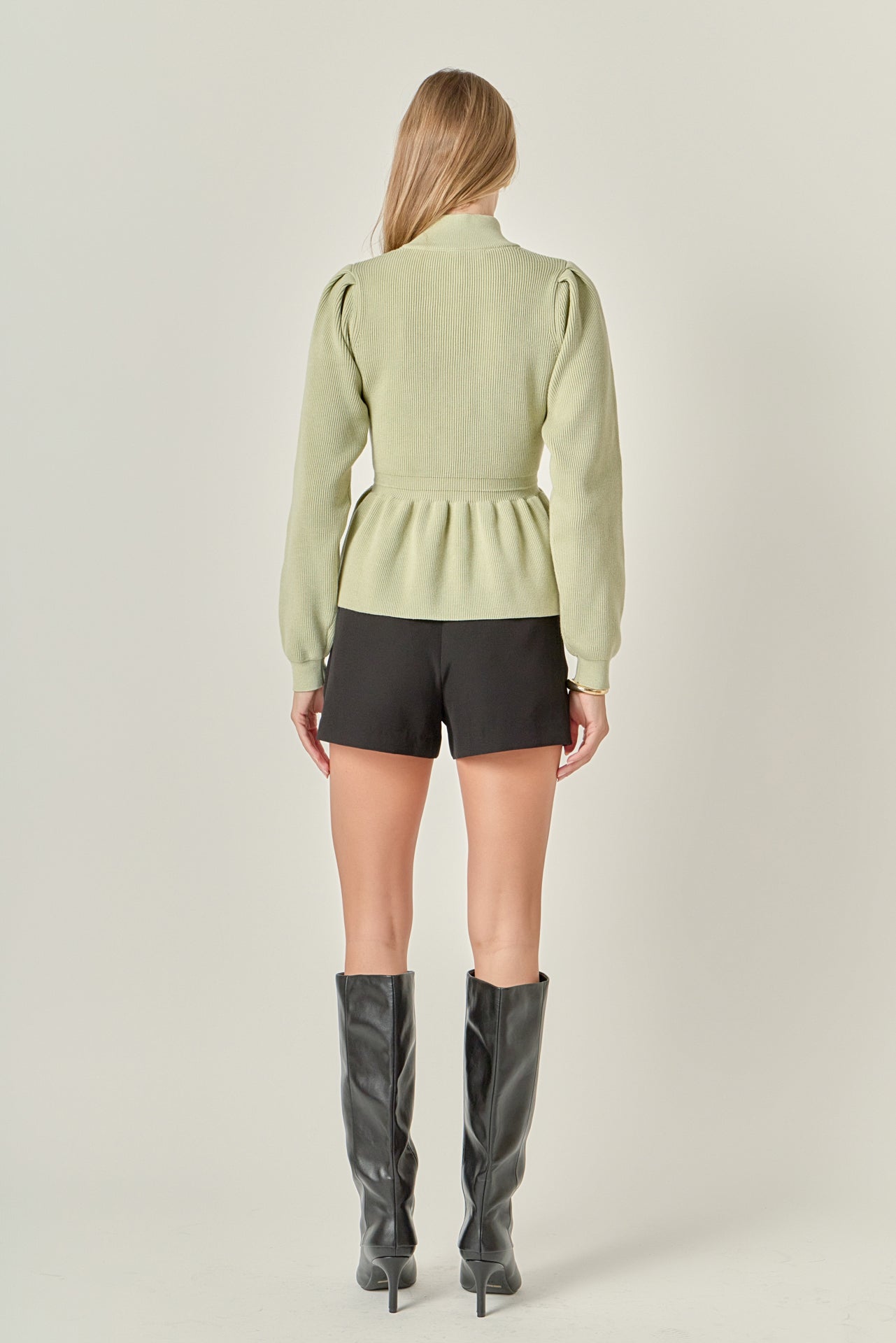 ENGLISH FACTORY - Peplum Waist Knit Top - TOPS available at Objectrare