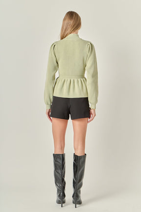 ENGLISH FACTORY - Peplum Waist Knit Top - TOPS available at Objectrare