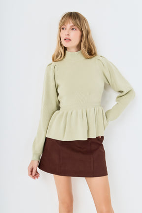 ENGLISH FACTORY - Peplum Waist Knit Top - TOPS available at Objectrare