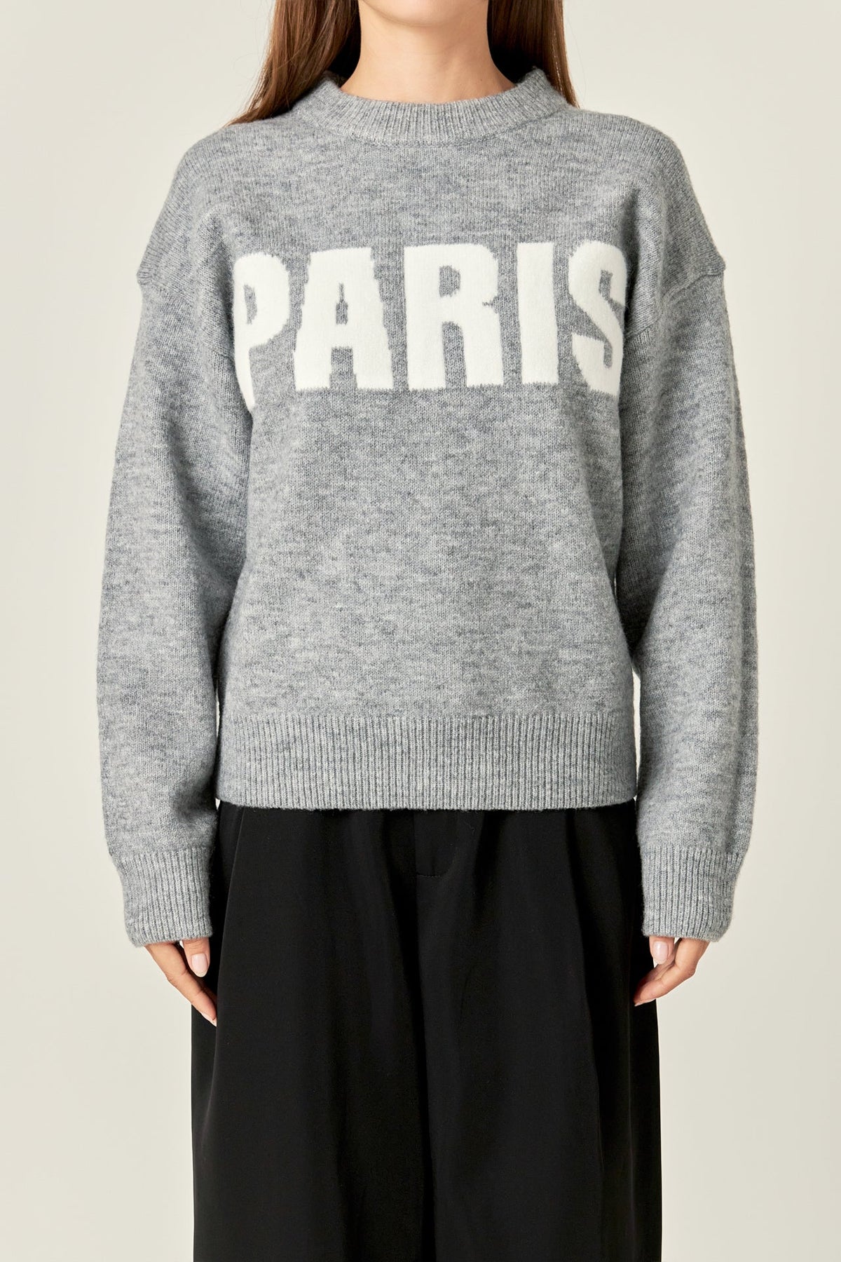 ENGLISH FACTORY - Paris Lettering Sweater - SWEATERS & KNITS available at Objectrare