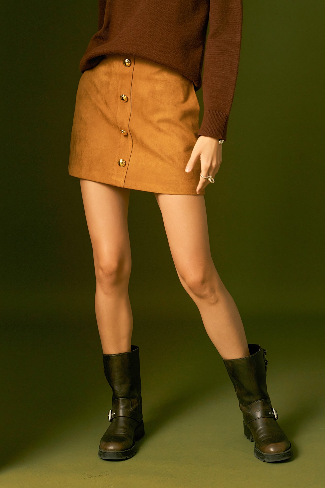 ENGLISH FACTORY - Faux Suede Skort - SKORTS available at Objectrare