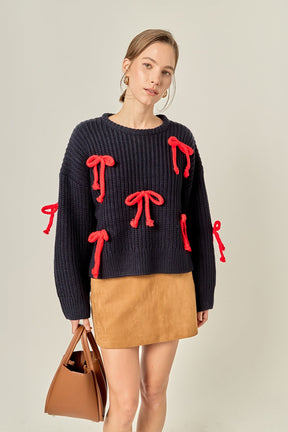 ENGLISH FACTORY - Bow Detailed Knit - SWEATERS & KNITS available at Objectrare