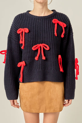 ENGLISH FACTORY - Bow Detailed Knit - SWEATERS & KNITS available at Objectrare