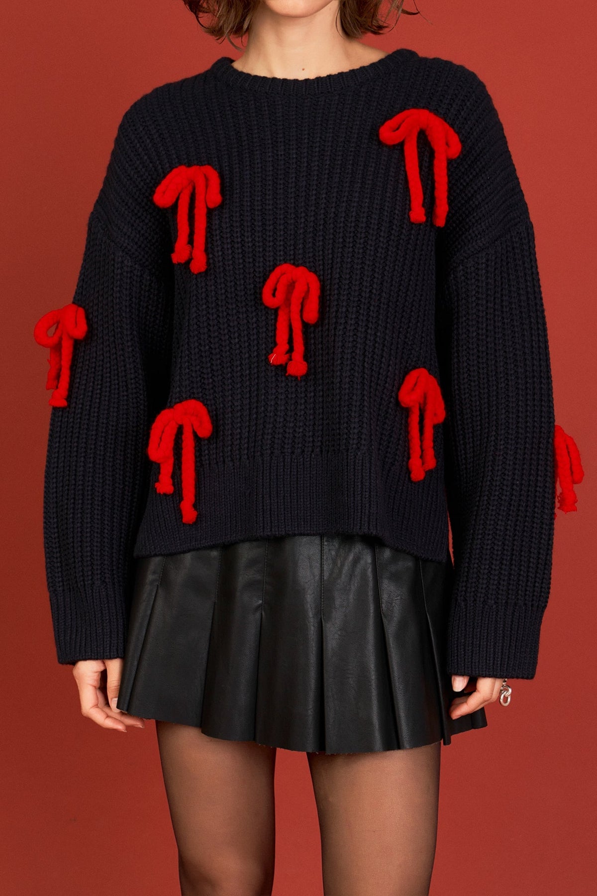 ENGLISH FACTORY - Bow Detailed Knit - SWEATERS & KNITS available at Objectrare