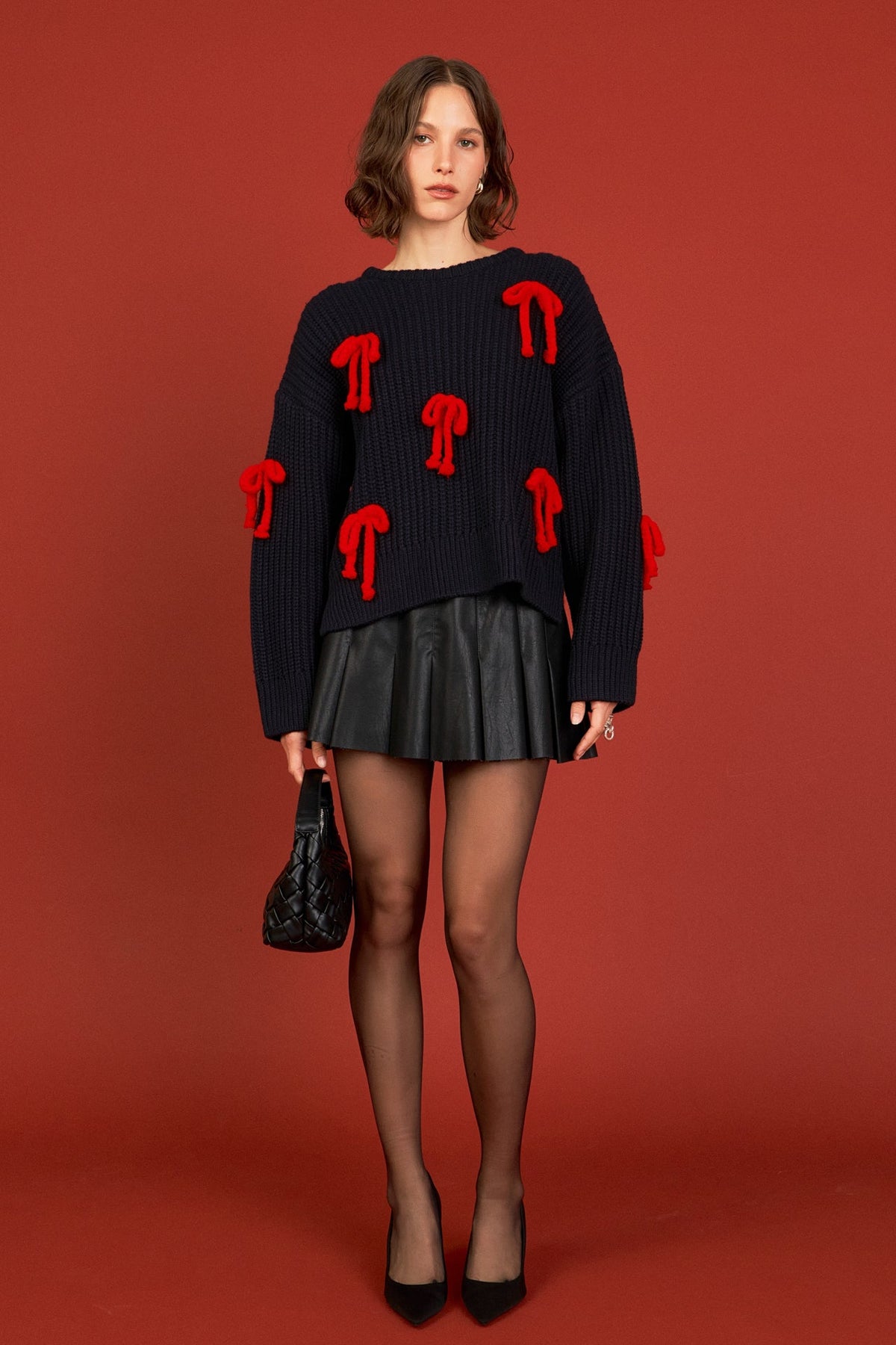 ENGLISH FACTORY - Bow Detailed Knit - SWEATERS & KNITS available at Objectrare