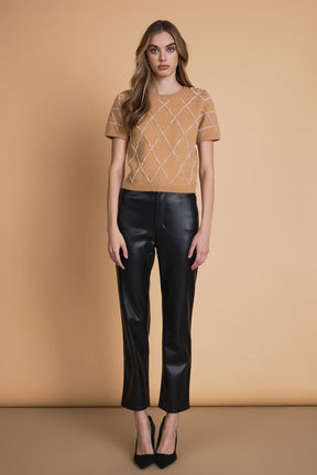 ENDLESS ROSE - Diamond Pattern Knit - SWEATERS & KNITS available at Objectrare
