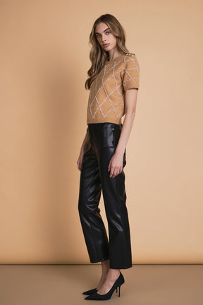ENDLESS ROSE - Diamond Pattern Knit - SWEATERS & KNITS available at Objectrare