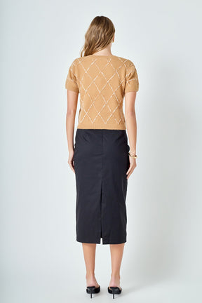 ENDLESS ROSE - Diamond Pattern Knit - SWEATERS & KNITS available at Objectrare