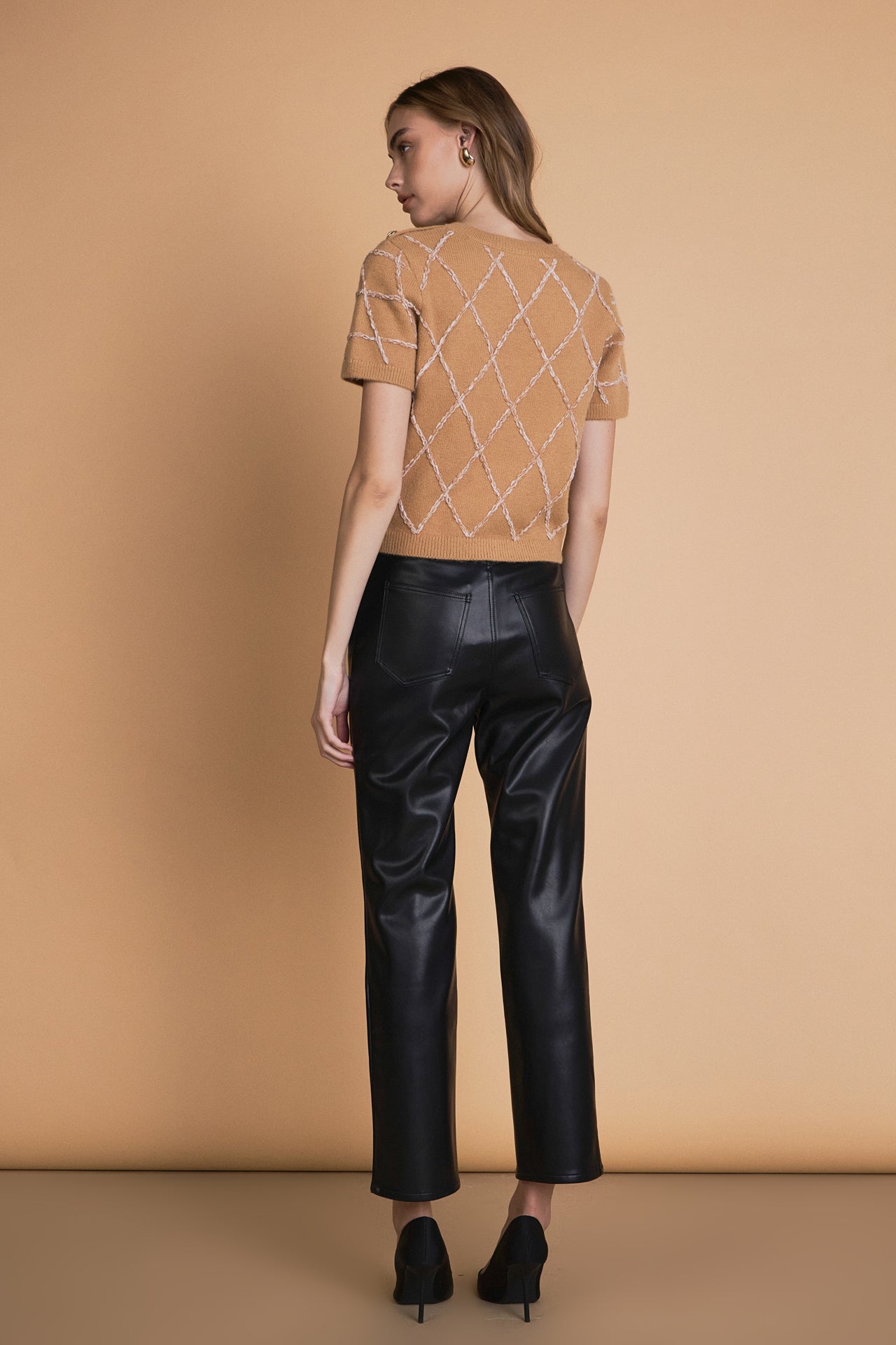 ENDLESS ROSE - Diamond Pattern Knit - SWEATERS & KNITS available at Objectrare