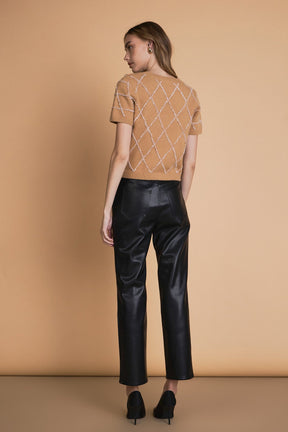 ENDLESS ROSE - Diamond Pattern Knit - SWEATERS & KNITS available at Objectrare