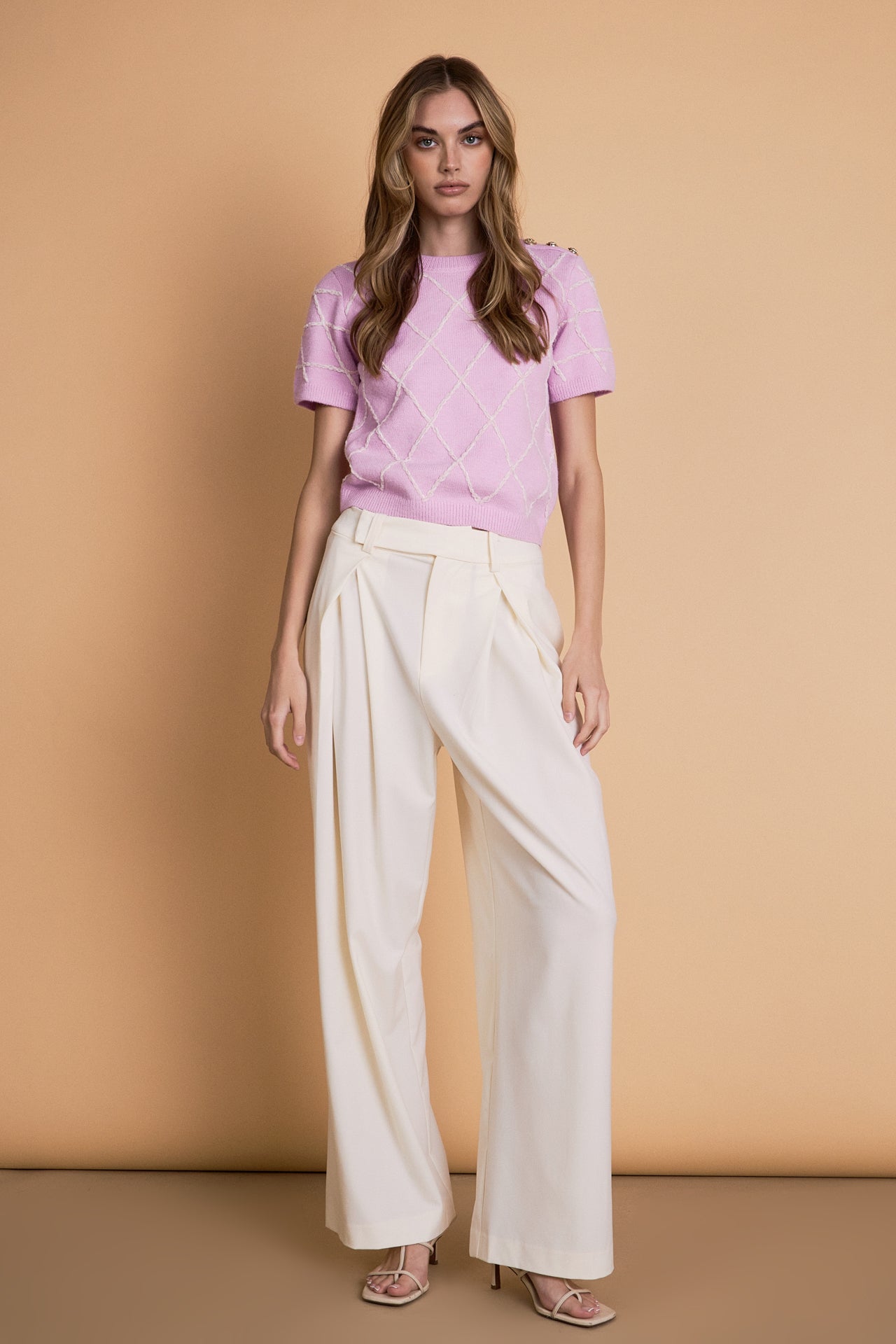 ENDLESS ROSE - Diamond Pattern Knit - SWEATERS & KNITS available at Objectrare
