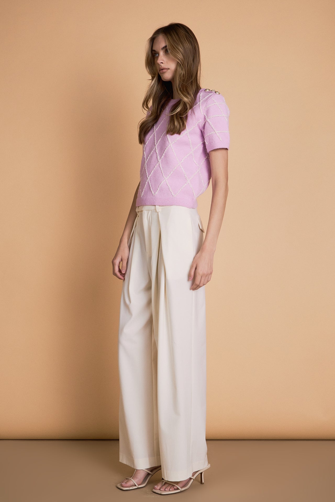 ENDLESS ROSE - Diamond Pattern Knit - SWEATERS & KNITS available at Objectrare