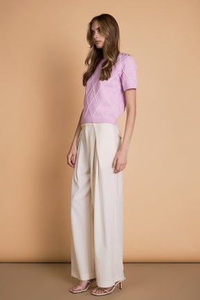 ENDLESS ROSE - Diamond Pattern Knit - SWEATERS & KNITS available at Objectrare