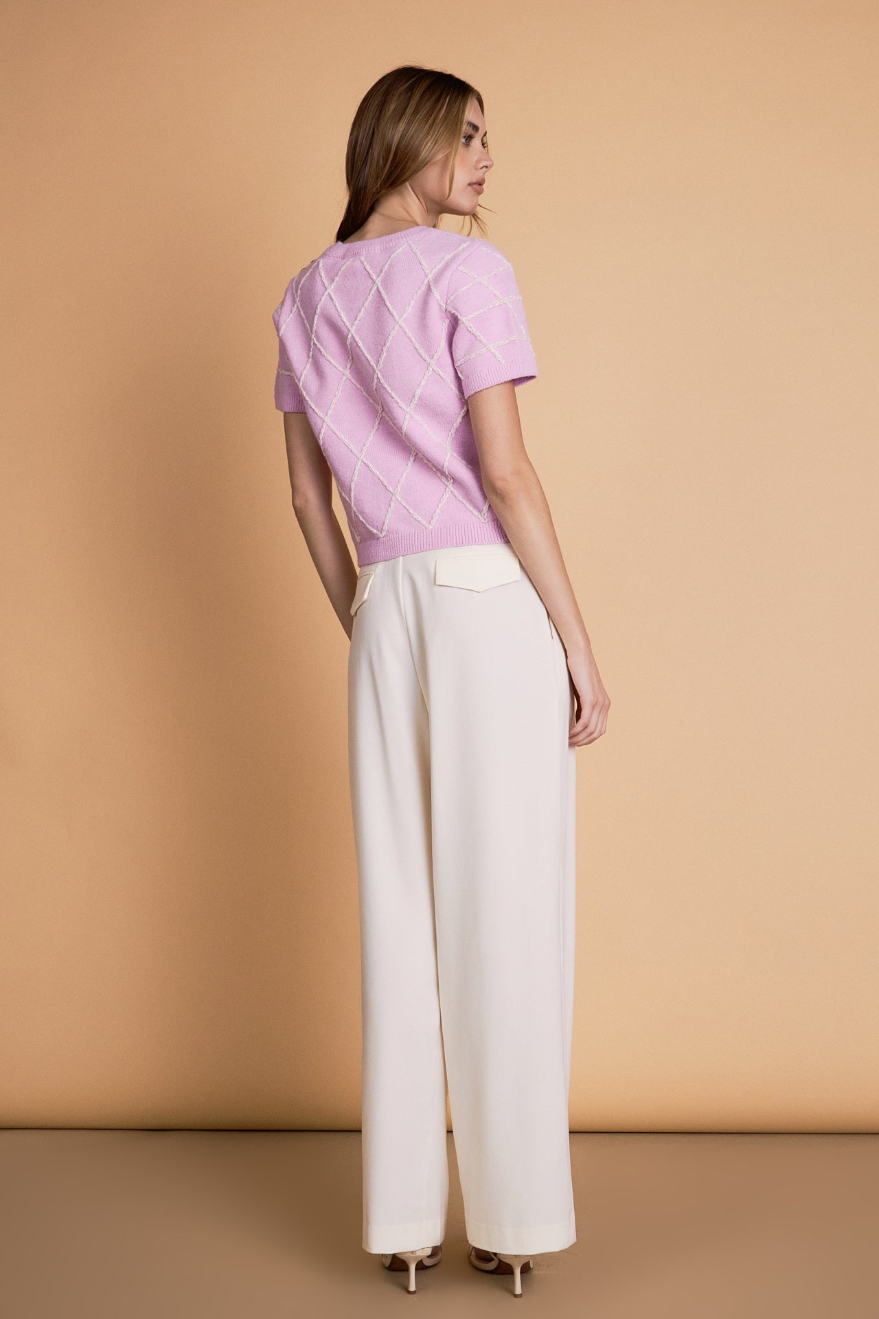 ENDLESS ROSE - Diamond Pattern Knit - SWEATERS & KNITS available at Objectrare