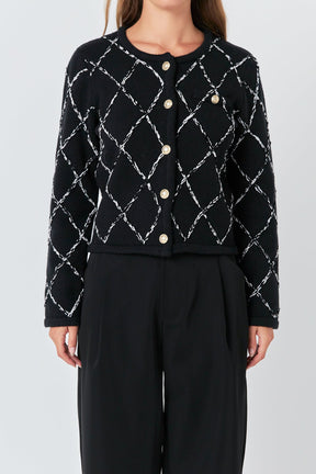 ENDLESS ROSE - Endless Rose - Diamond Pattern Knit Jacket - SWEATERS & KNITS available at Objectrare