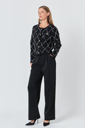 ENDLESS ROSE - Endless Rose - Diamond Pattern Knit Jacket - SWEATERS & KNITS available at Objectrare