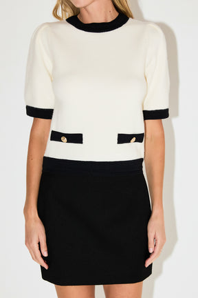 Combo Puff Sleeves Knit