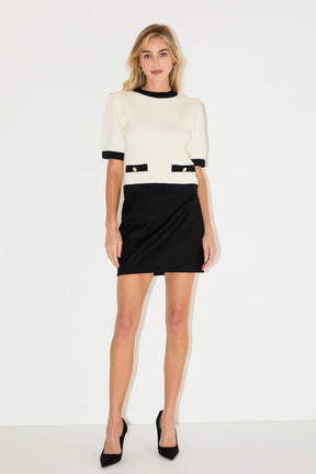 Combo Puff Sleeves Knit