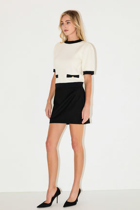 Combo Puff Sleeves Knit