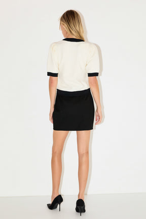 Combo Puff Sleeves Knit