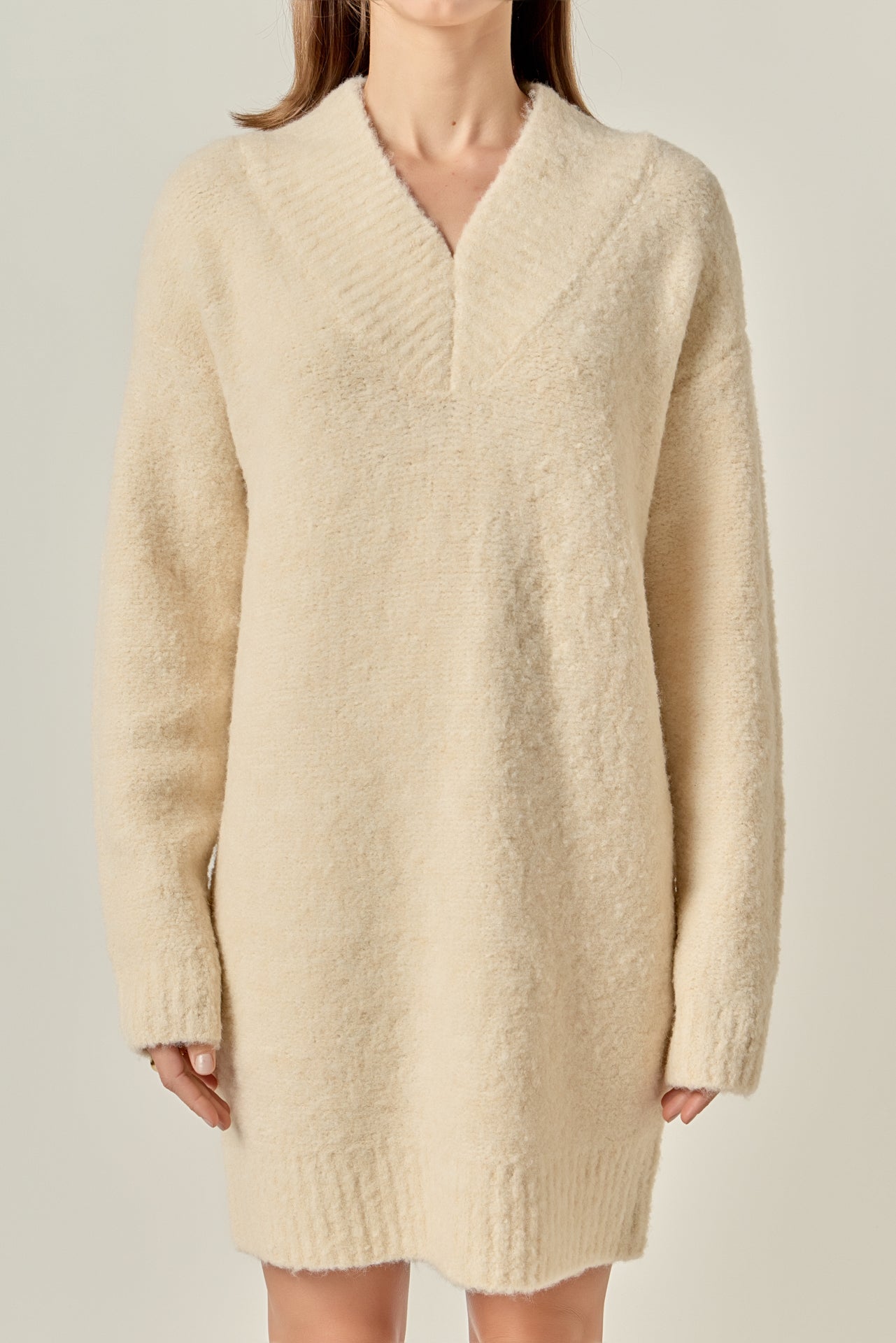 ENGLISH FACTORY - V Neck Knit Dress - DRESSES available at Objectrare