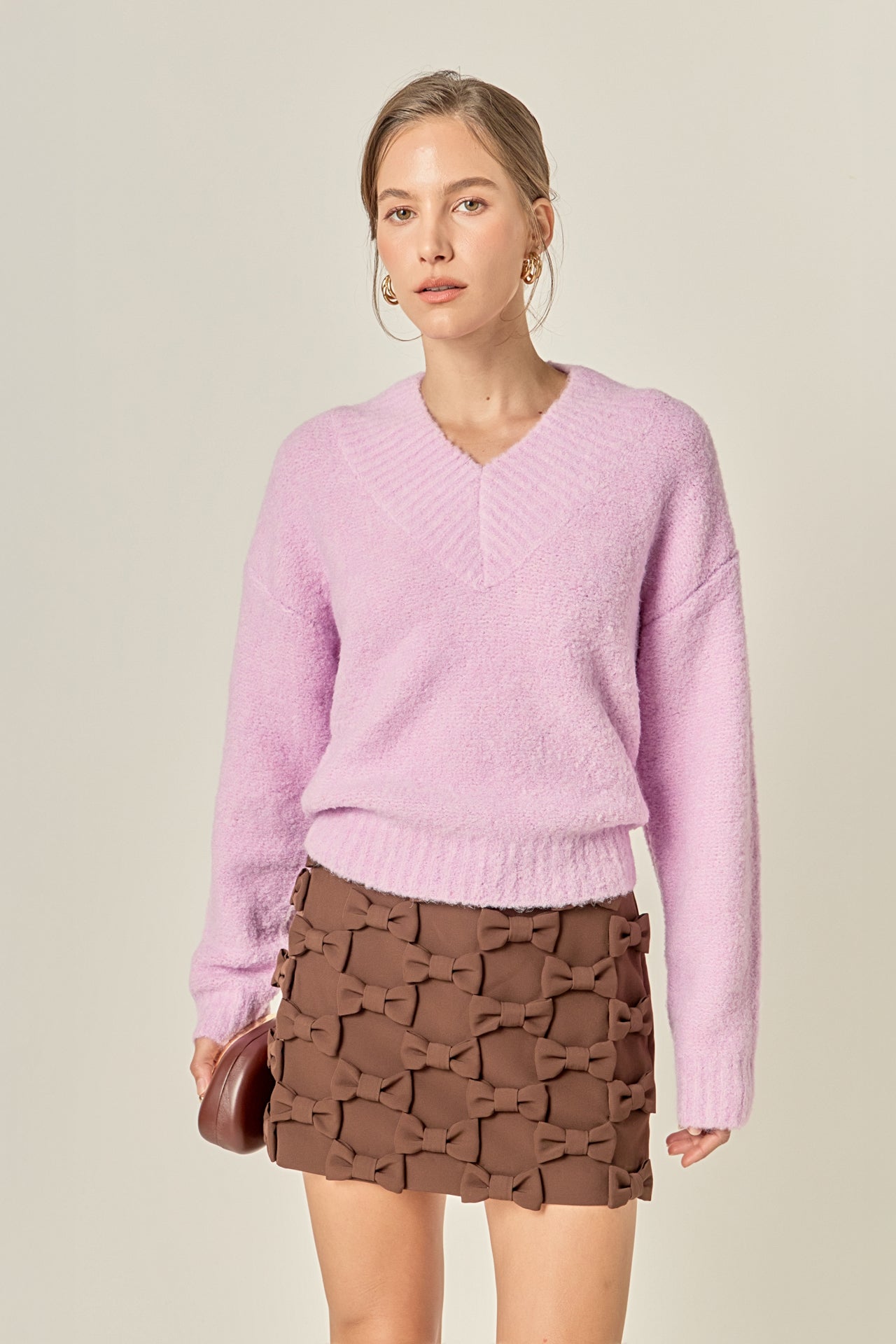 ENGLISH FACTORY - V Neck Knit Top - SWEATERS & KNITS available at Objectrare