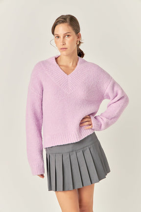 ENGLISH FACTORY - V Neck Knit Top - SWEATERS & KNITS available at Objectrare
